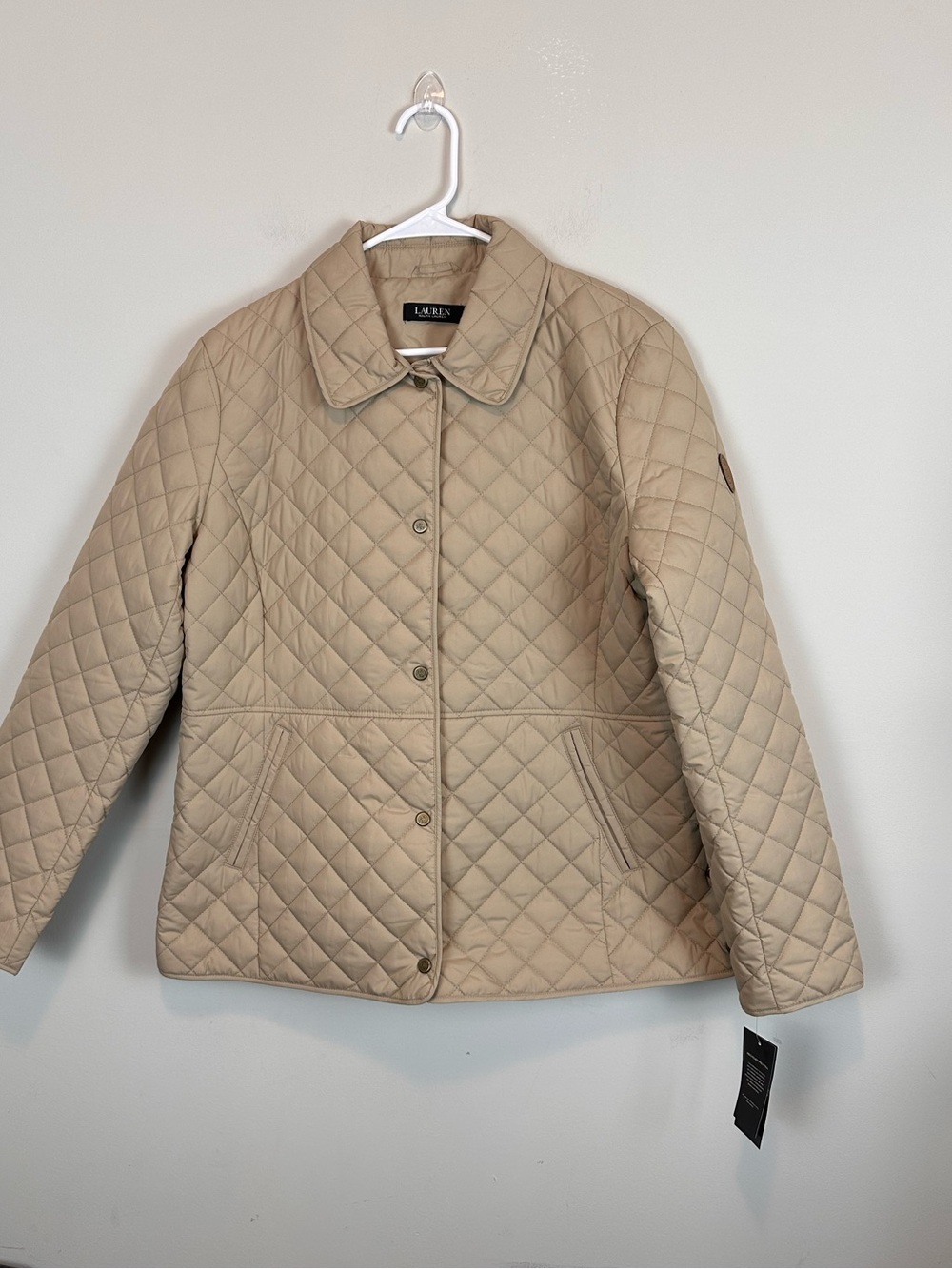 NEW Lauren Ralph Lauren Diamond Quilted Barn Jacket New Birch Size XL